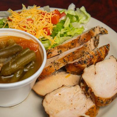 The one meat plate meal.