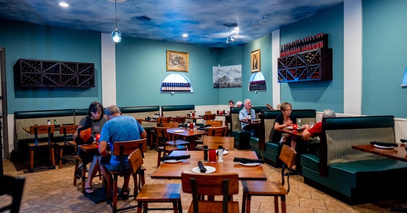 Interior dining area with guests enjoying their meals