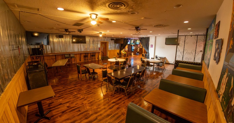 Interior, dining tables and chairs