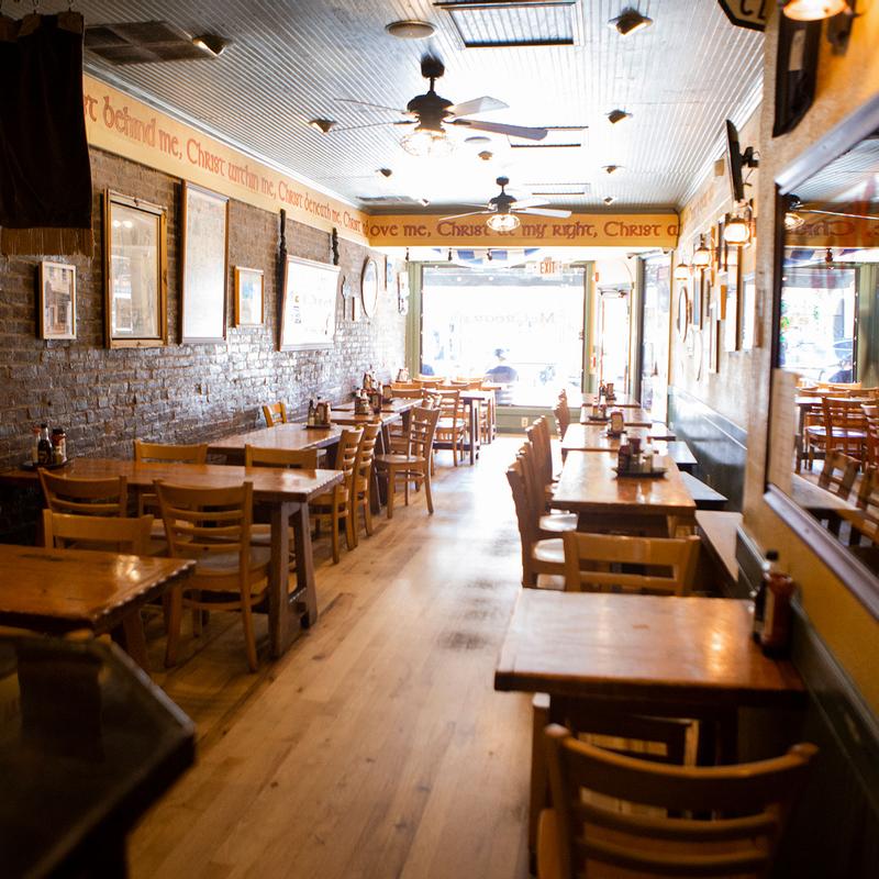 Wooden tables and chairs