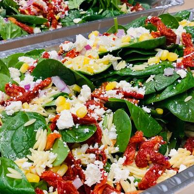 A prepared salad.
