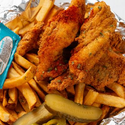 Catfish basket, closeup.