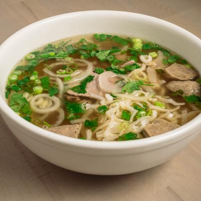 Rice Noodle Soup with chicken.