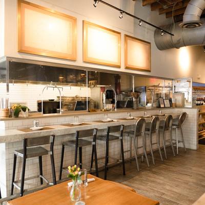 Restaurant counter area, for serving and dining