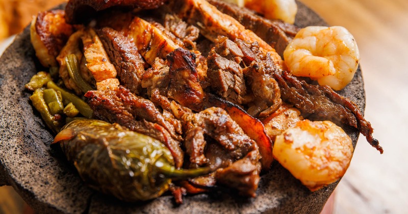 Beef & chicken fajita, sausage, shrimp, grilled cactus & onion