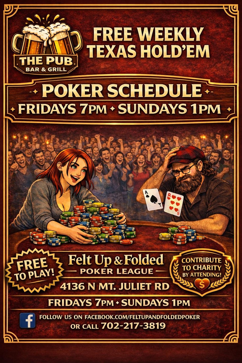 Poker!! Fridays 7 pm and Sundays 1 pm!! event photo