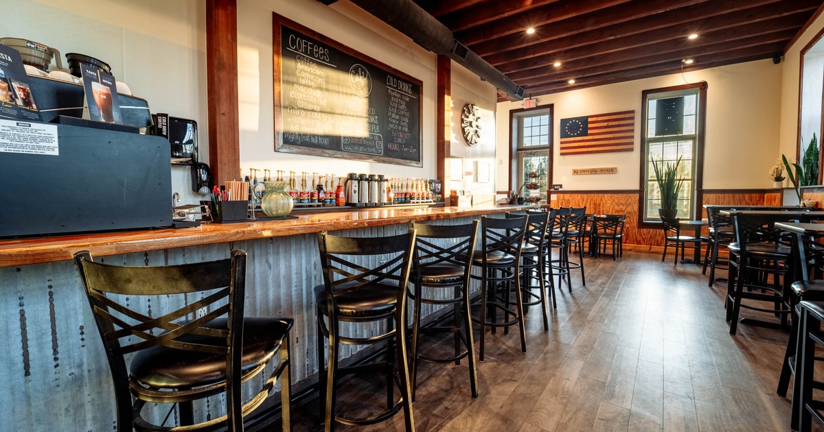 Interior, bar and bar stools