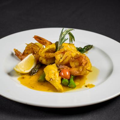 Golden Shrimp with Artichoke.
