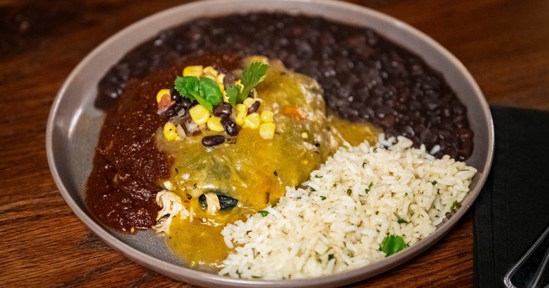Blue Corn Chicken Enchilada plate