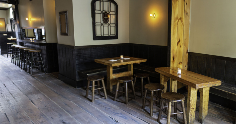 Interior, seating area and wall decorations