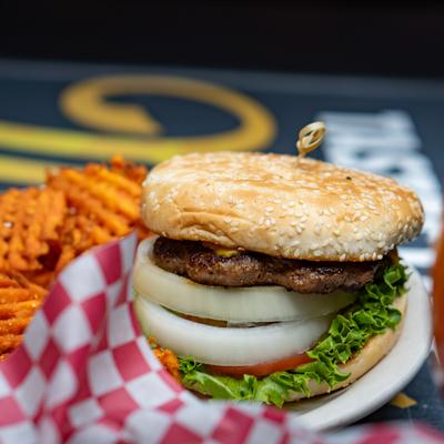 Magoo's Famous Burger.