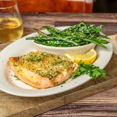 Baked Salmon served