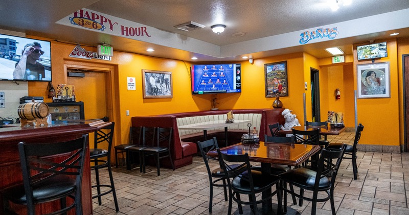 Interior, dining and bar areas