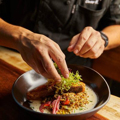 Salmon fillet, with quinoa.