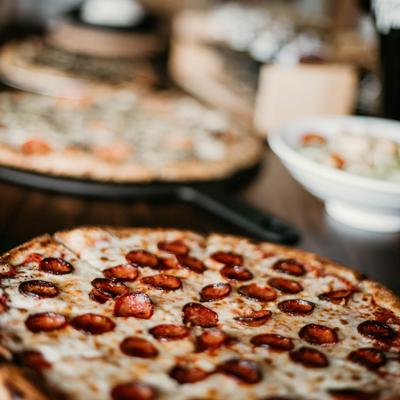 Pepperoni and cheese pizza.
