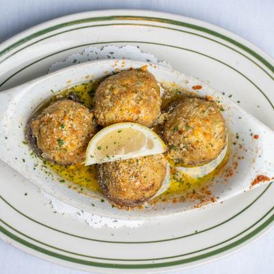 Crab meat stuffed mushrooms.