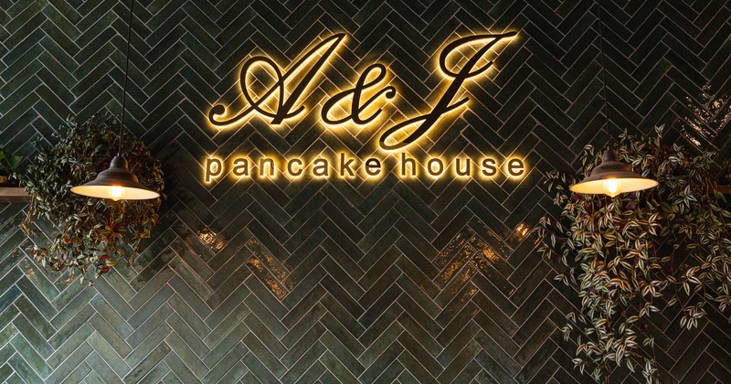 Light sign on the wall, interior