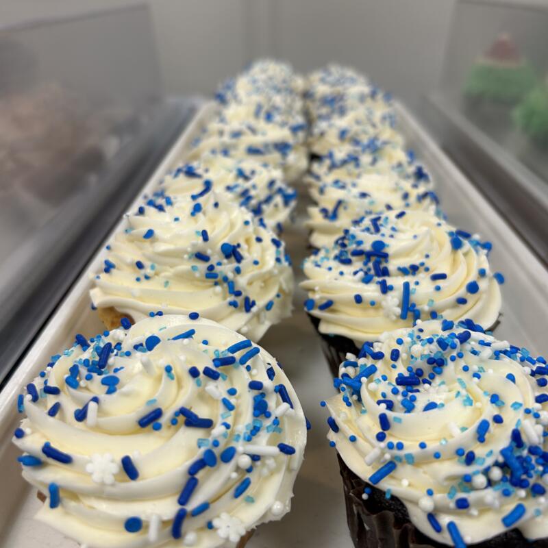 menu item 23 of 61, Hanukkah Chocolate Sprinkle Cupcake