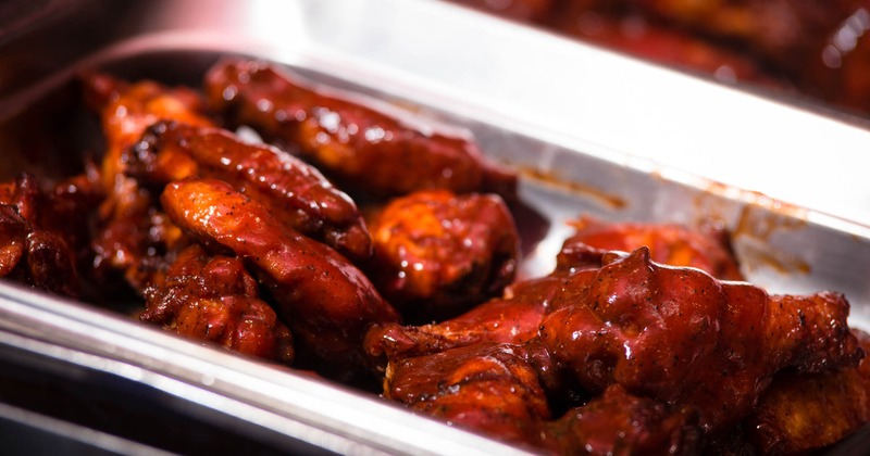 Wings lightly smoked, lightly fried, then dipped in your choice of BBQ or Buffalo sauces.