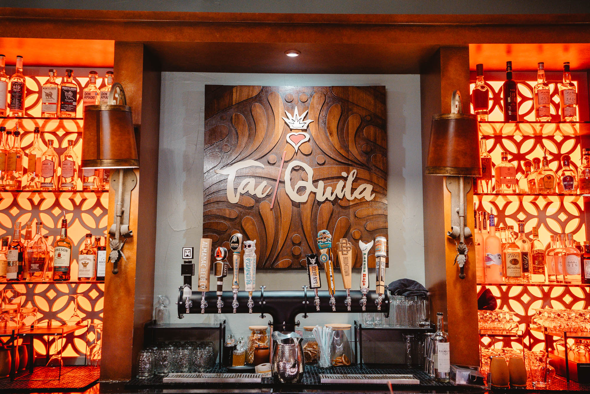 Back bar, beer taps