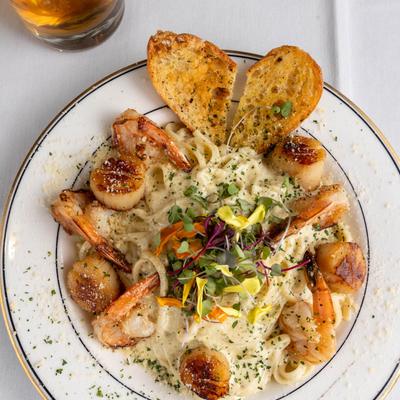 Shrimp And Scallop Pasta.