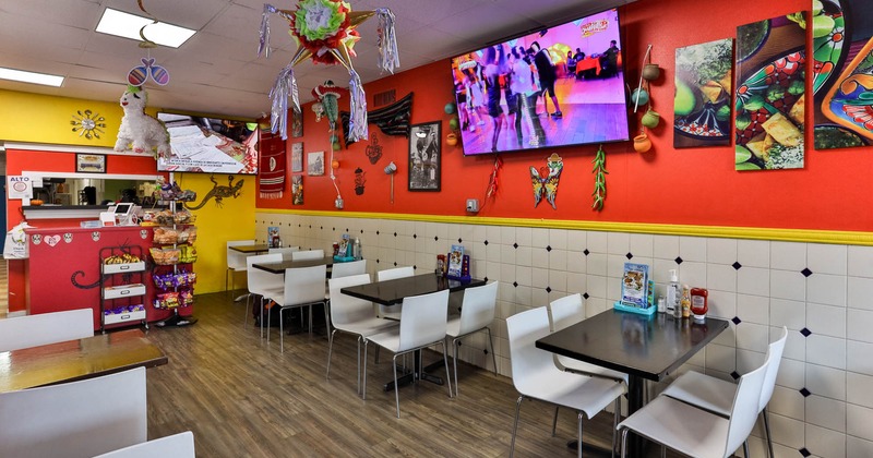 Interior, chairs and tables