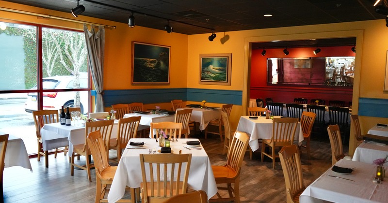 Diner room, tables and chairs