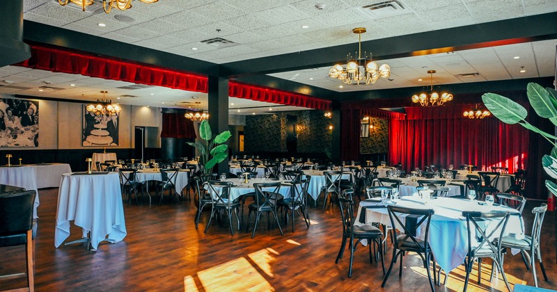 Interior, wide view, dining area