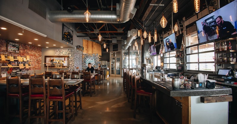 Interior, seating and bar areas