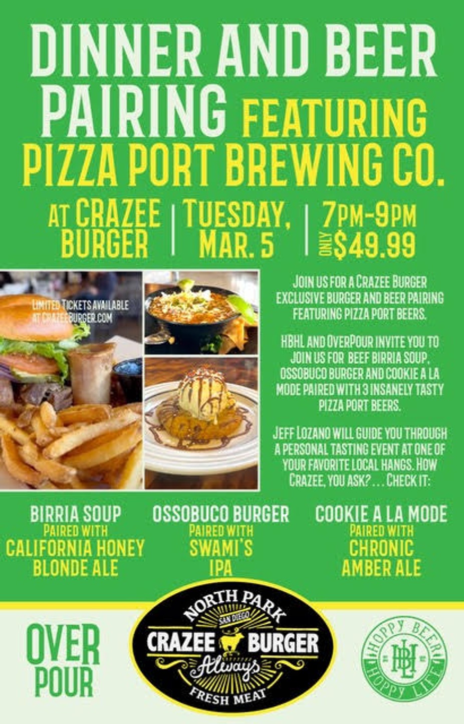 Dinner And Beer Pairing  Featuring Pizza Port Brewing Co. event photo