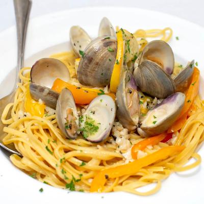 Clam pasta.