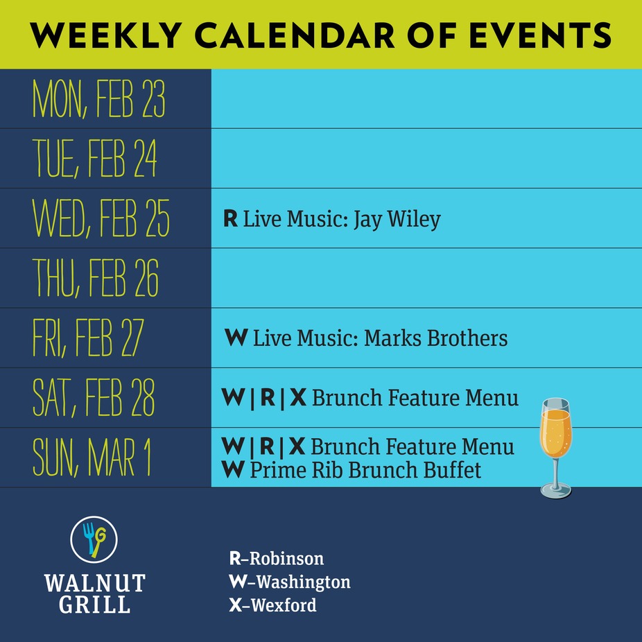 Walnut Grill Events Calendar event photo