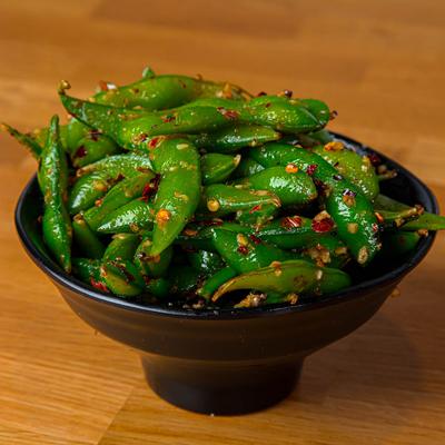 Spicy edamame.