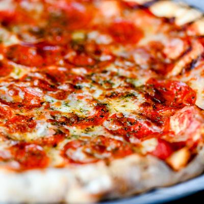 Pepperoni Pizza, close up.