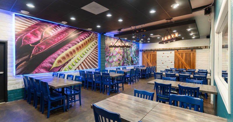 Interior with tables and chairs