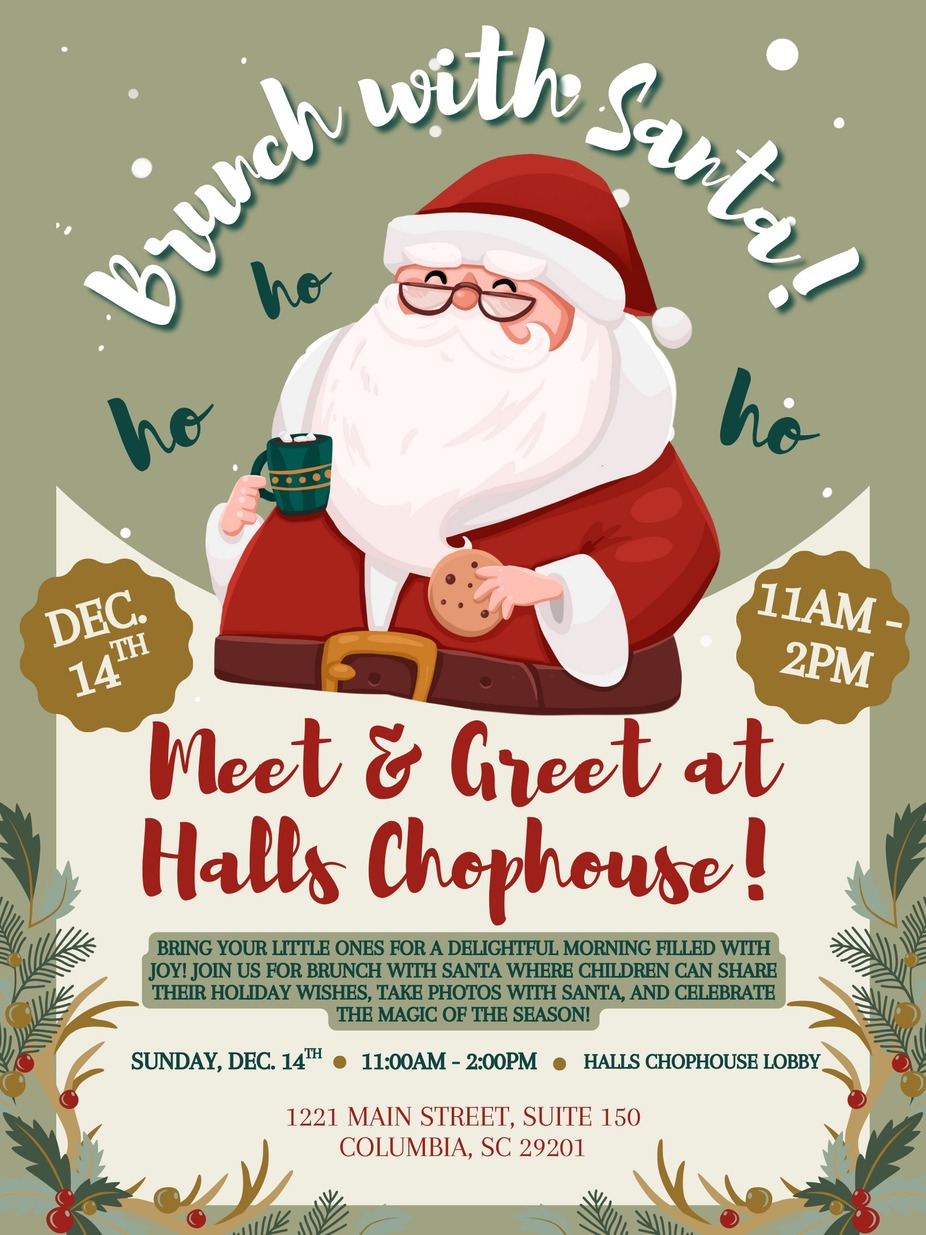 Join Us for Brunch with Santa at Halls Chophouse Columbia! event photo