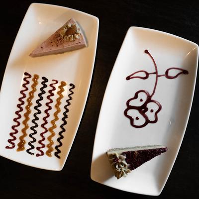 Assorted desserts, top view.