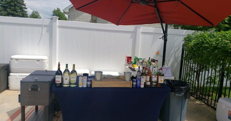 Outdoors, catering bar