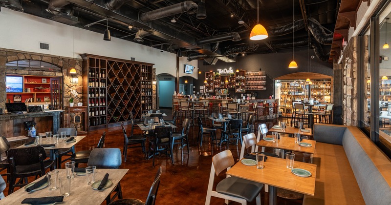 Dining area, tables and seats