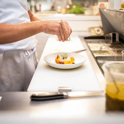 Chef preparing a dish
