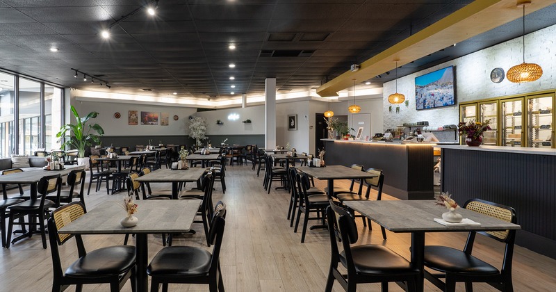 Interior, dining area, order counter