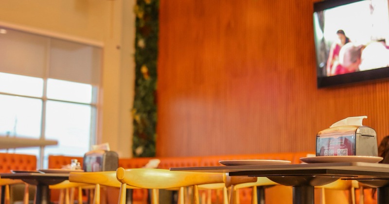 Interior, bright dining space