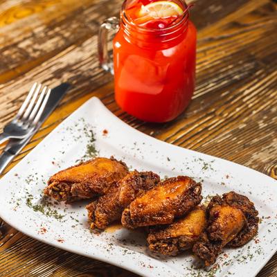 Hennessy chicken wings and cherry lemonade
