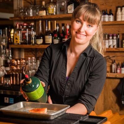 Bartender pouring drink