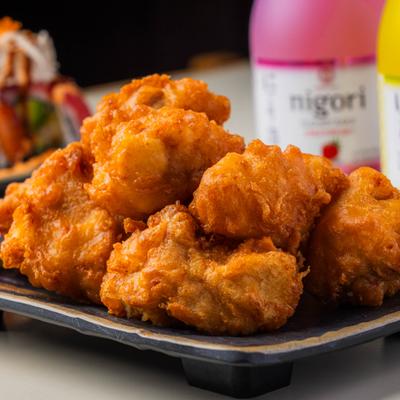 Marinated fried chicken.
