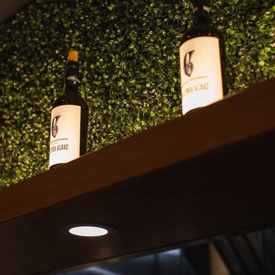 Wine bottles on the shelf