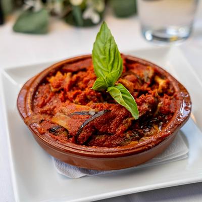 Eggplant parmesan Milanese.