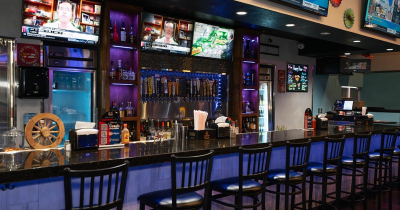 Interior, a bar with bar stools