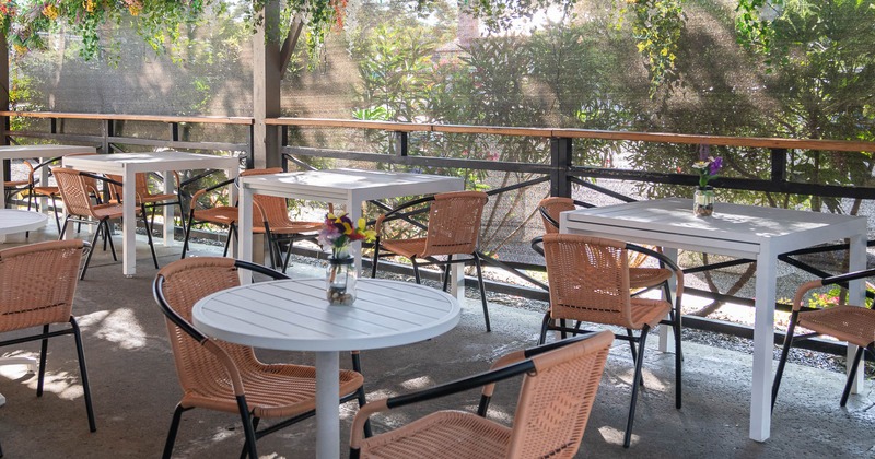 Outdoor patio, seating area