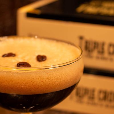 Espresso martini, close up.